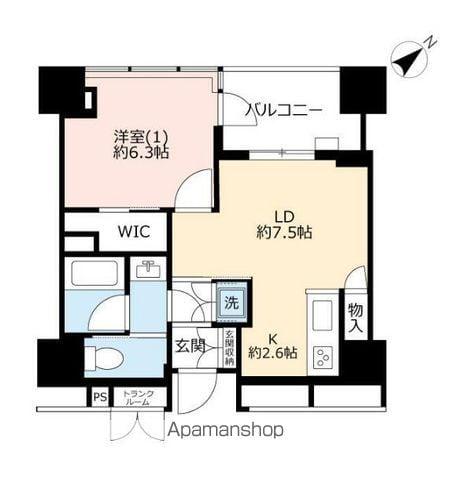 横浜ヴェールタワー(1LDK/17階)の間取り写真