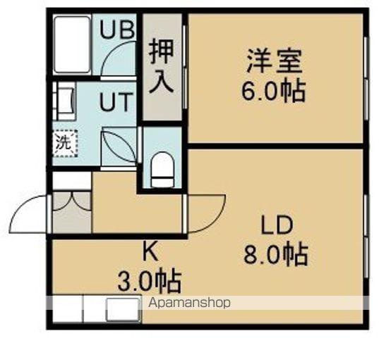 カーサ湯の浜Ⅱ(1LDK/2階)の間取り写真