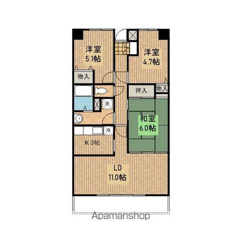 エスト山岸(3LDK/2階)の間取り写真