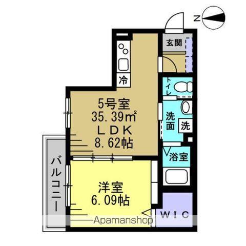 セミカ葛城Ⅱ(1K/2階)の間取り写真