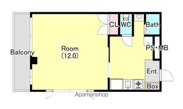 パルティール昭島(1DK/2階)の間取り写真