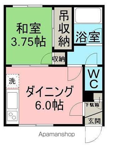 シュロス桂ヶ岡(1DK/2階)の間取り写真