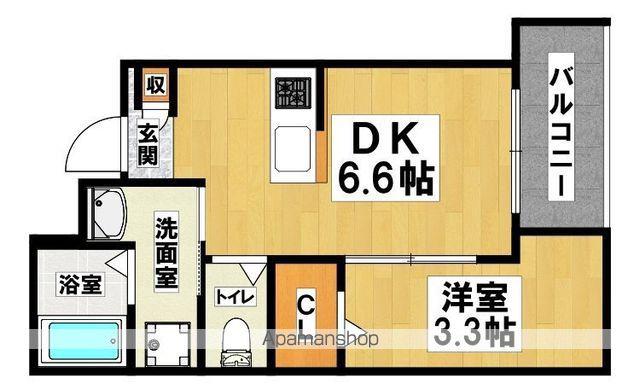 大浜北町シーエム・シス(1DK/1階)の間取り写真