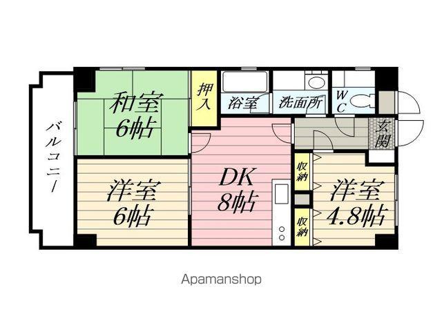 藤セルシオ(3DK/5階)の間取り写真
