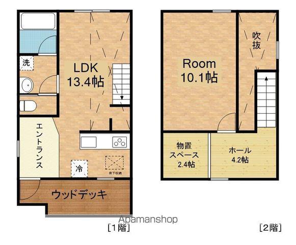 中央本線 東小金井駅 徒歩14分 2階建 築1年(1LDK)の間取り写真