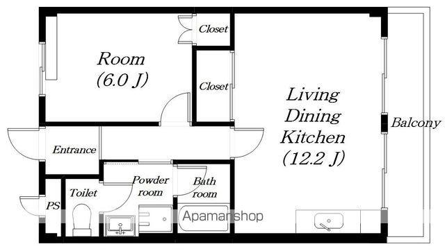 セイコーパレス(1LDK/2階)の間取り写真