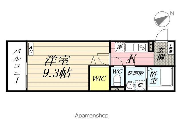 IXO 笠間Ⅱ(1K/1階)の間取り写真