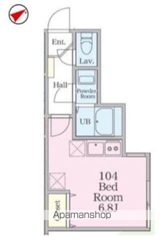 山手仲尾台テラス(ワンルーム/1階)の間取り写真