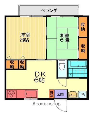 グランシャリオ(2DK/1階)の間取り写真