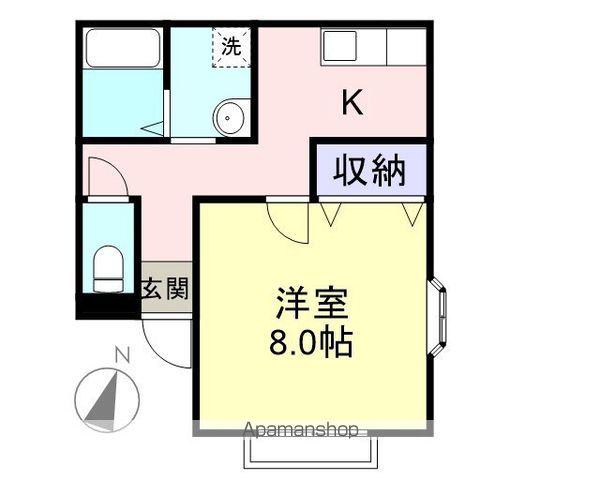モンボザール(1K/2階)の間取り写真