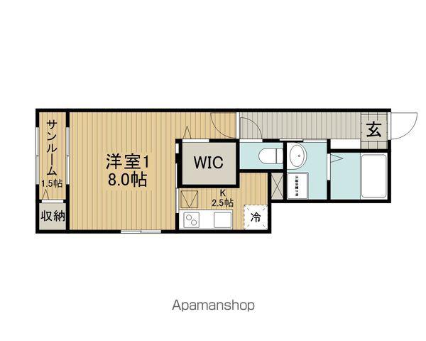エクラテラス A(1K/1階)の間取り写真