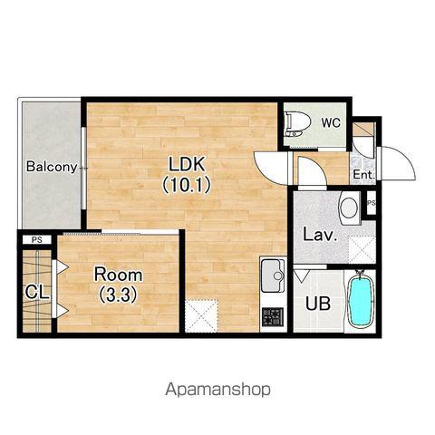 ジーメゾン北名古屋徳重ミソーレ(1LDK/2階)の間取り写真