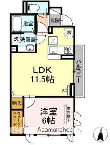 アンジュール氷川台(1LDK/1階)の間取り写真