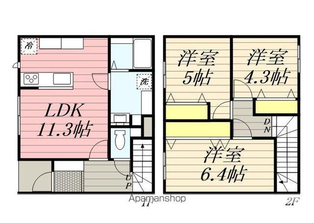 FLOW野中町(3LDK/1階)の間取り写真