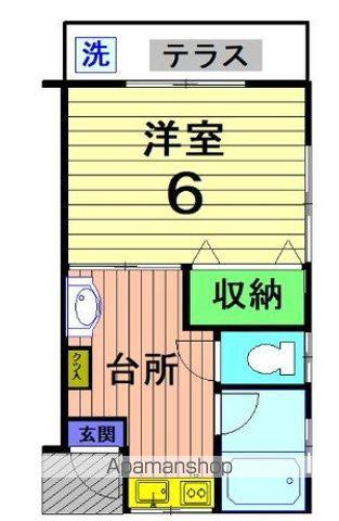 オピュレンス(1K/1階)の間取り写真