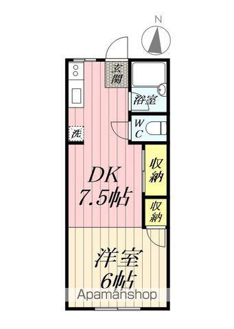 第二青木荘(1DK/1階)の間取り写真
