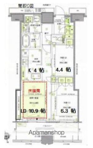富久クロスコンフォートタワー(2LDK/32階)の間取り写真