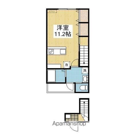 アルト山越(ワンルーム/2階)の間取り写真