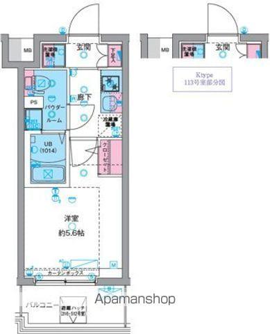 GENOVIA天王台(1K/4階)の間取り写真