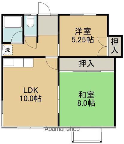 コーポ遠藤(2LDK/2階)の間取り写真