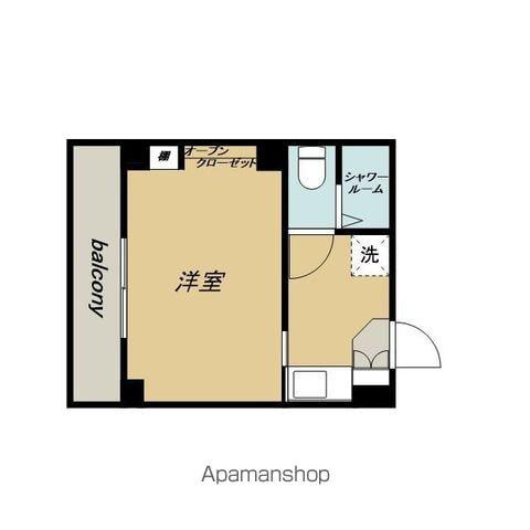 ライオンズマンション新中野(1K/2階)の間取り写真