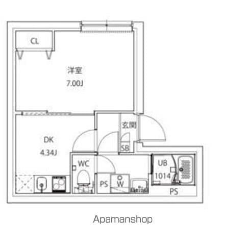 MAXIV CITY堀切RIVER SIDE(1DK/4階)の間取り写真