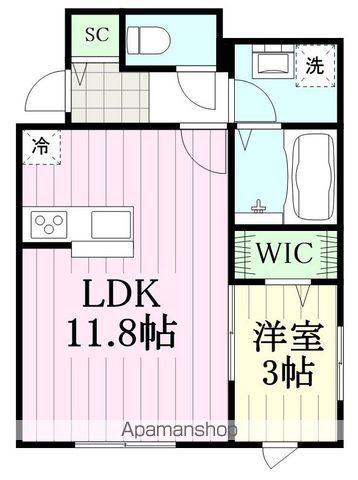 エスコンディーテ銀杏町(1LDK/2階)の間取り写真