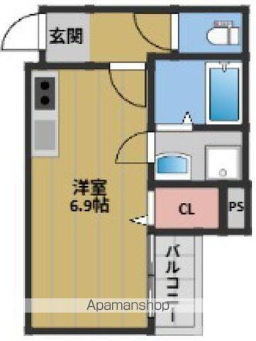 THE NOBLES 名島(ワンルーム/1階)の間取り写真