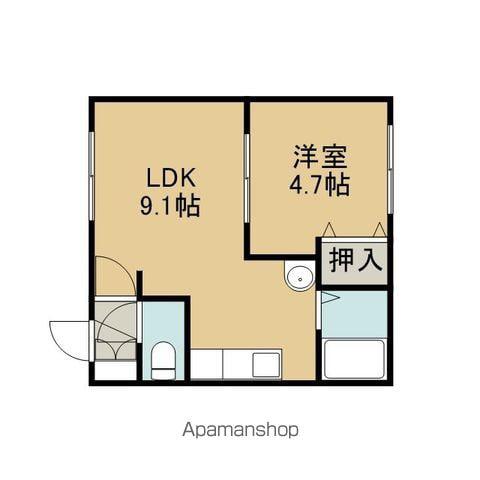 レインボーハウス二丈(1LDK/2階)の間取り写真
