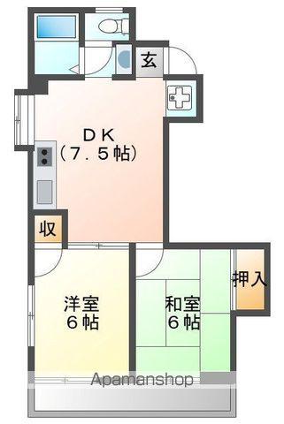 サンライズ61(2DK/1階)の間取り写真