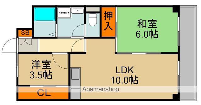 ポポロタカヒロ(2LDK/3階)の間取り写真