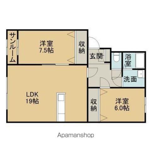 レジデンス・シーコーストⅠ(2LDK/2階)の間取り写真