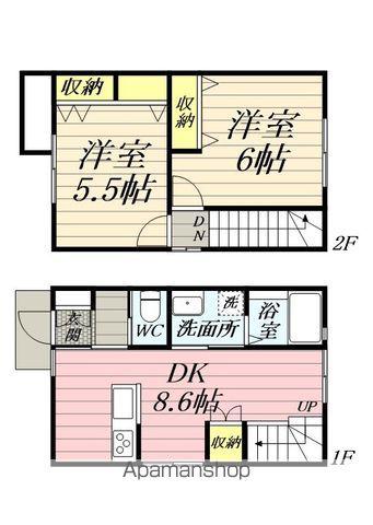 プレミール生麦(2DK/1階)の間取り写真