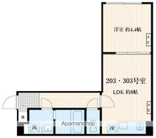 SKULD神楽坂(1LDK/3階)の間取り写真