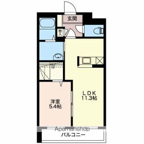 ハーモニアス(1LDK/1階)の間取り写真