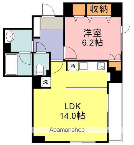 KDXレジデンス一番町(1LDK/2階)の間取り写真