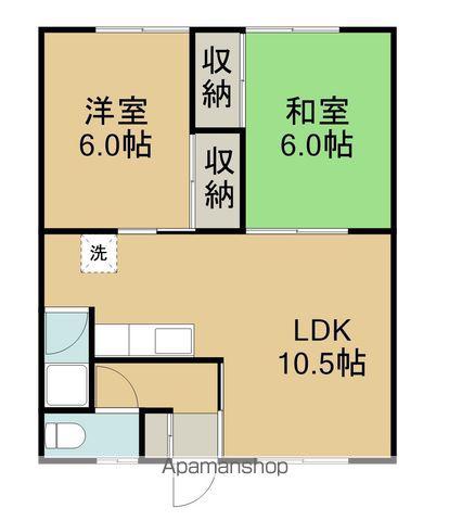 パレスわかまつ(2LDK/2階)の間取り写真