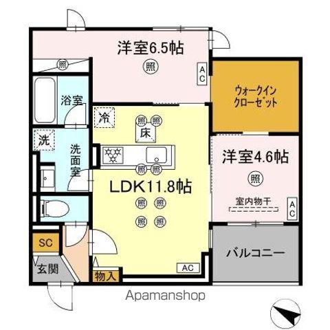 GRANDVALLEY 博多(2LDK/2階)の間取り写真