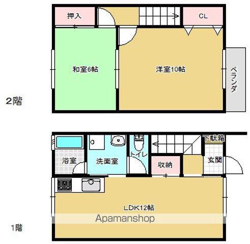 コーポ・アンザイⅠ(2LDK/1階)の間取り写真