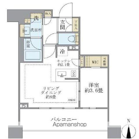 BRILLIA三鷹下連雀(1LDK/4階)の間取り写真
