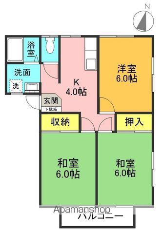 コーポ馬場西 C棟(3K/2階)の間取り写真