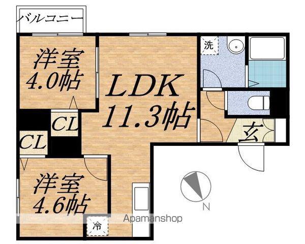 LEGGERO(2LDK/4階)の間取り写真