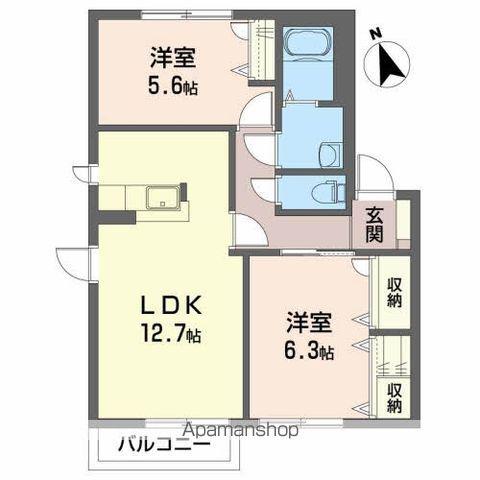 サン・シャーメゾンⅢ(2LDK/1階)の間取り写真