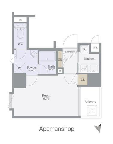 パレステュディオ御茶ノ水湯島駅前(1K/2階)の間取り写真