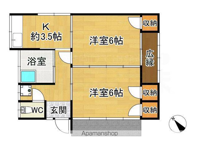 西鉄天神大牟田線 紫駅 徒歩18分 1階建 築47年(2K)の間取り写真