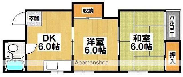 シーズコート住吉(2DK/5階)の間取り写真