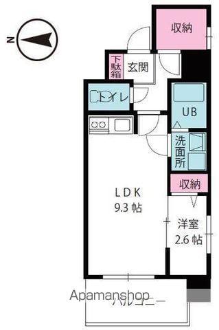 アステリア萱町(1LDK/6階)の間取り写真
