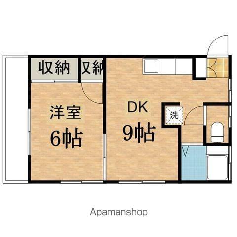 東荘(1LDK/2階)の間取り写真