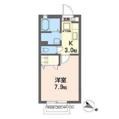 カーサ原町(1K/1階)の間取り写真