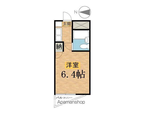 トレンタハウス八王子(ワンルーム/2階)の間取り写真